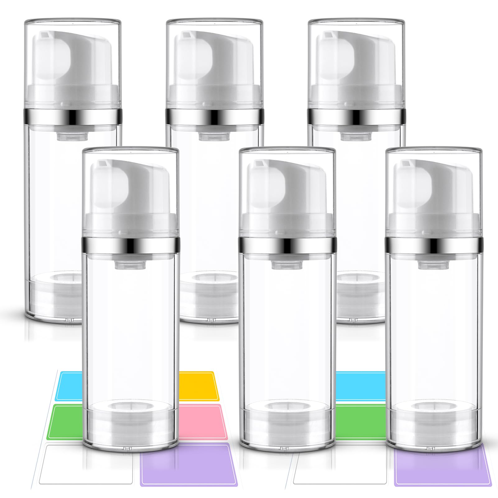 Cosywell Airless Pump Bottles 3.4oz/100ml 6 Pack