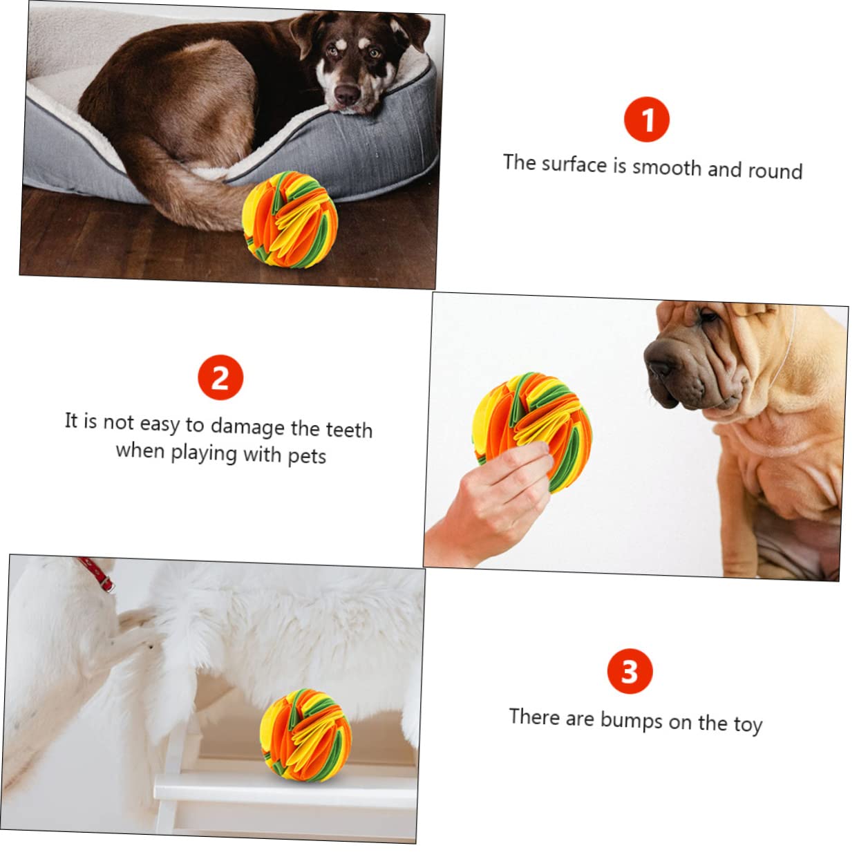 Toddmomy 3piezas Juguete De Olfato para Perros Masticable Colorido para Mascotas Juguete De Alimentación Lenta y Limpieza para Perros Pequeños y Medianos