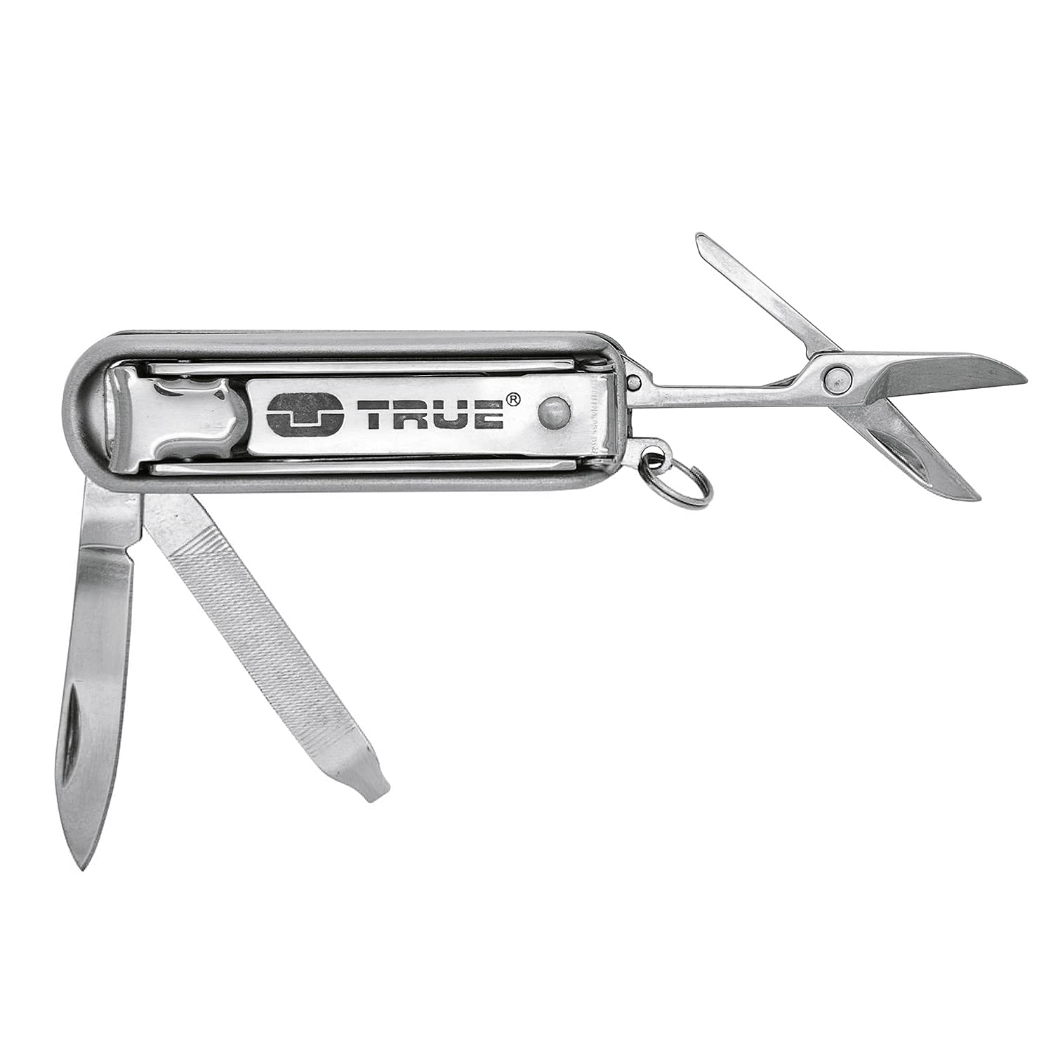True Utility NailClip Kit - Keyring Manicure Travel Set - Nail Clipper, Scissors & Nail File