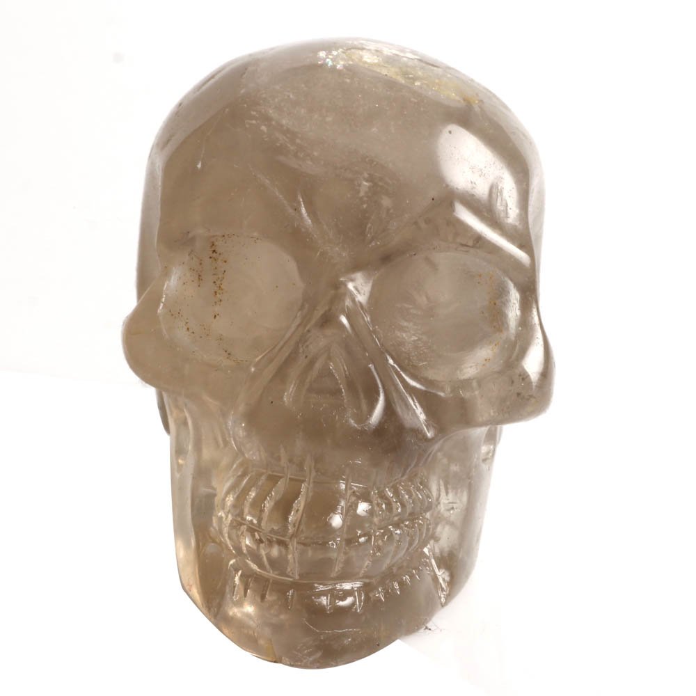 FUERLI HongJinTian Natural Smokey Quartz Crystal Skull 2.40" h 0.61lbs rocks