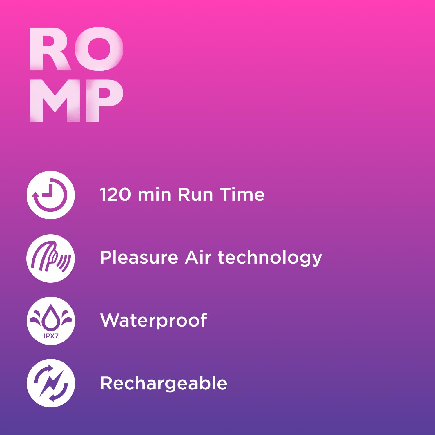 ROMP Pulse Vibratore Rabbit con Suzione Clitoridea | Sex Toy avec Tecnologia Pleasure Air | Vibratore per il Punto G e Clitoride | Ricaricabile e Impermeabile | Giocattolo Sessuale Adulti per Donna