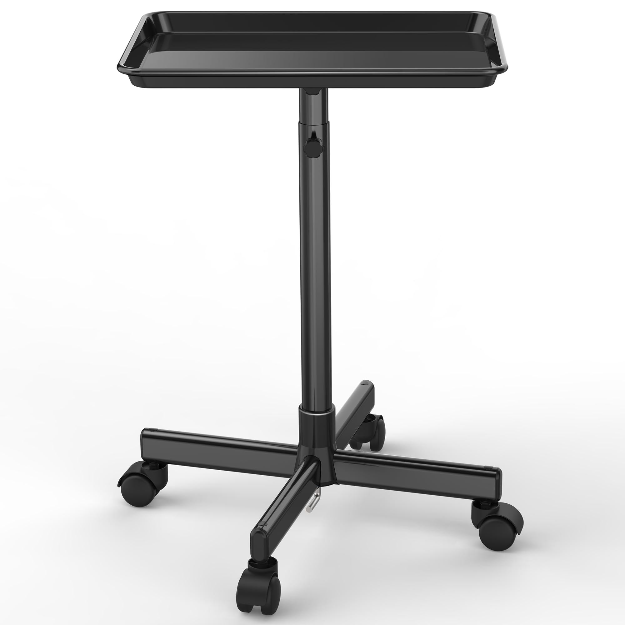 TASALON Premium Salon Tray on Wheels, Aluminum Salon Rolling Tray Trolley for Salon Essentials, Adjustable Height Provides Ample Storage for Hairstylist Tray, Tattoo Tray and Clinic Tray Use - Black-image-47