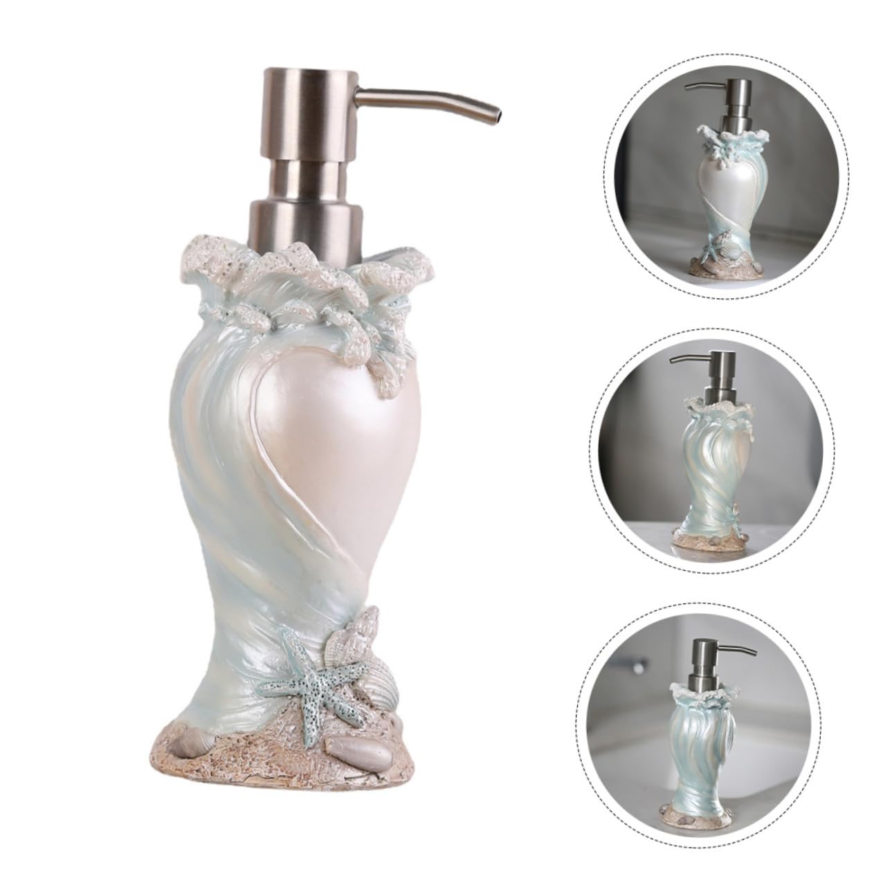 Dispenser di Sapone con Pompa in Acciaio Bottiglia Ricaricabile per Doccia e Lozione Design Ispirato per Bagno e Cucina Facile da Premere ed Elegante