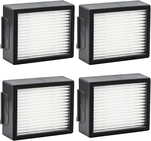 Filtros de piezas de repuesto compatibles con iRobot Roomba E I y J Series i7 i7+Plus i3 i3+ i4 i6 i6+ i8 i8+ E5 E6 E7 Aspiradora, paquete de 4
