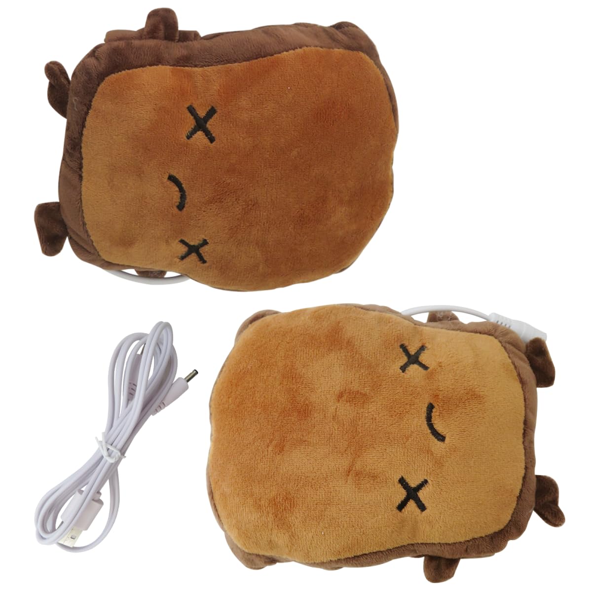Bedaily New 5V USB Heated Gloves,Soft & Warm USB Heated Gloves,Quick Hand Warmer With Cute Appearance Finger-Less Gloves,A Gift for Christmas Day-Brown Toast