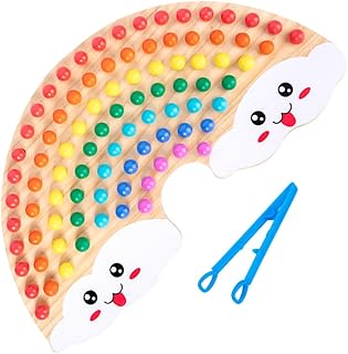 Toyvian 1 Conjunto De Contas De Arco-Íris Brinquedos Para Meninas Pré-Escolares Brinquedos De Quebra-Cabeça Brinquedos Pré-Escolares Tabuleiro De Quebra-Cabeça Para Meninas Brinquedo