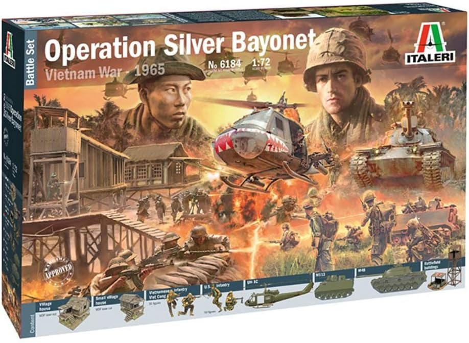 Italeri 1:72 Vietnam War Model Building Kit - Model Scene - Detailed Plastic Kit for Gluing - Crafts/Hobby - 6184S