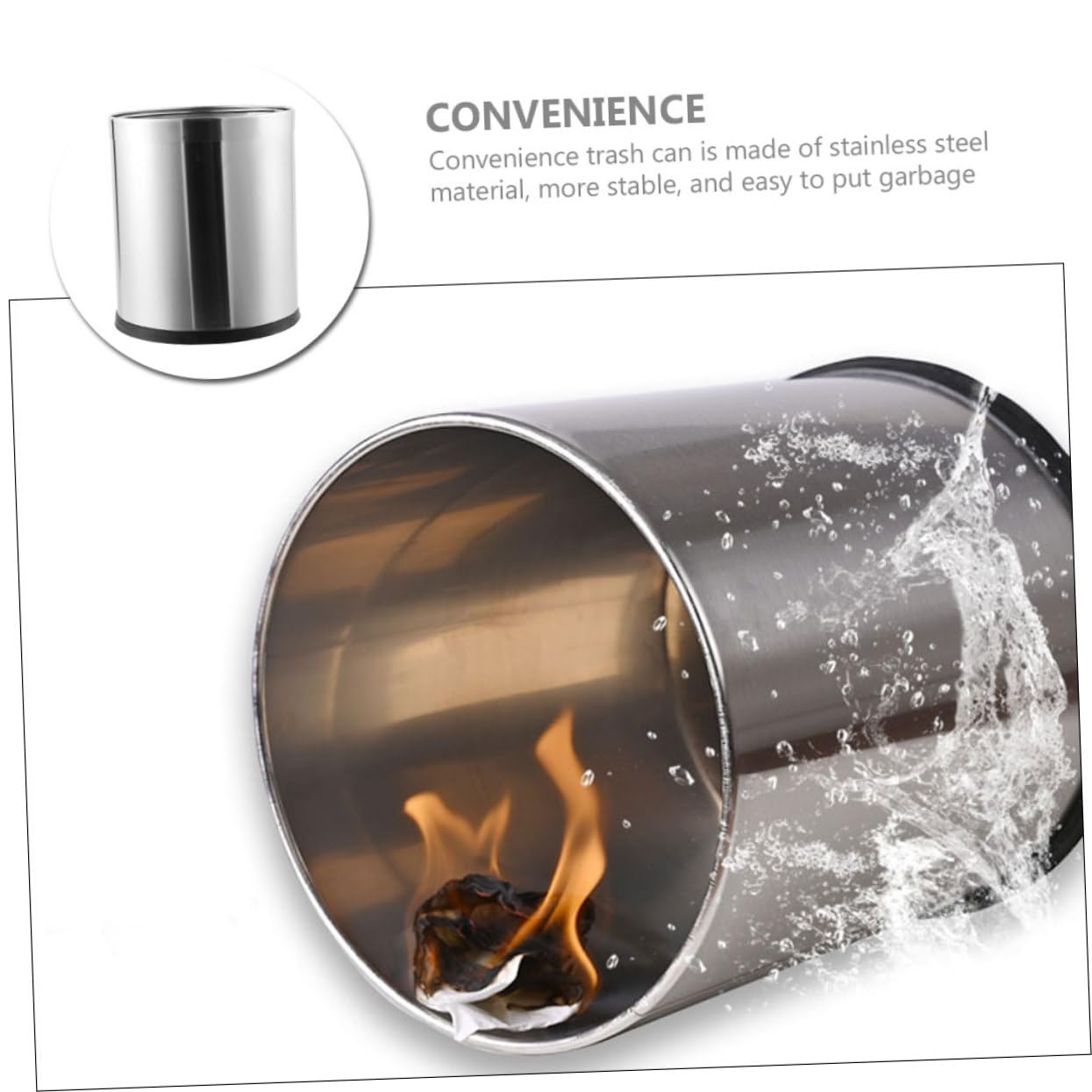 TOPBATHY Cestino in Acciaio Resistente Per Spazzatura Pattumiera Da Cucina Cestino Per Carta Straccia Versatile Per Ufficio e Camera Da Letto