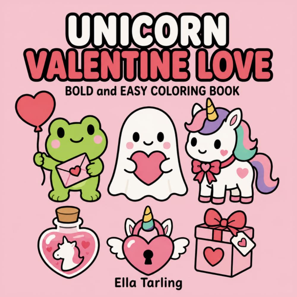 Unicorn Valentine Love Coloring Book: Sweet and Magical Coloring Pages Filled with Hearts, Friendship and Creative Joy (Cozy Animal Coloring Series)