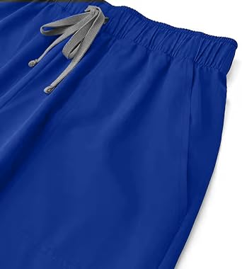 Scrubs for Men Set V-Neck Scrub Top and Drawstring Cargo Pants, 5 Pockets Men Nursing Scrubs Set Medical Uniform