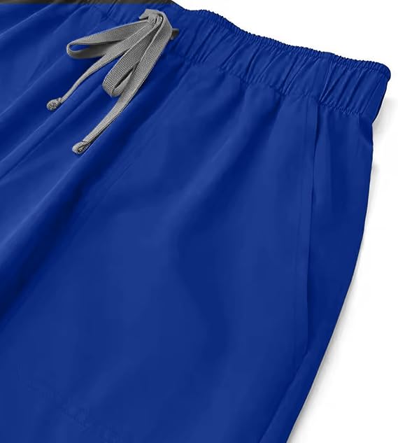 Scrubs for Men Set V-Neck Scrub Top and Drawstring Cargo Pants, 5 Pockets Men Nursing Scrubs Set Medical Uniform