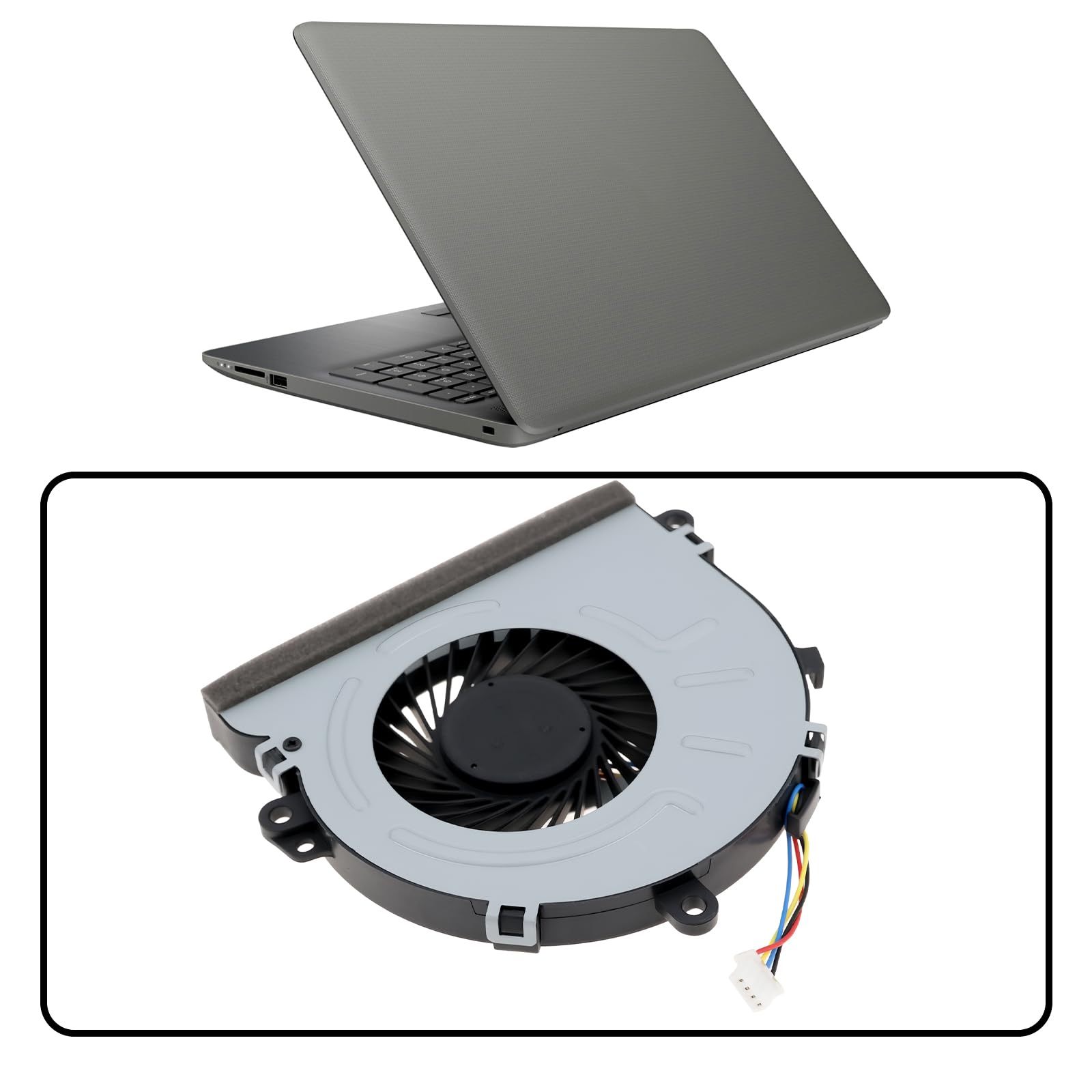 EMSea Ventilador de CPU para Portátil de 4 Cables L20474-001 Compatible con HP 15-DA 15-DB 250 G7 255 G7 - 4