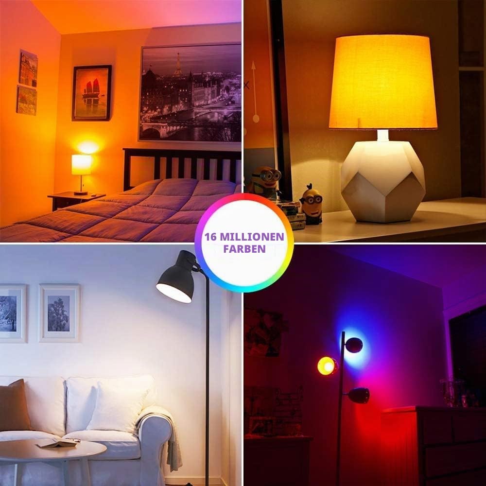 Wixann MR16 GU5.3 LED Smart RGB Glühbirne,5W 12V 3000K weiches Warmweiß,GU5.3 Bi-Pin-Sockel,40 Grad Spotbeleuchtung für Landschaftsschienenlampen im Innen und Außenbereich (4Pack)