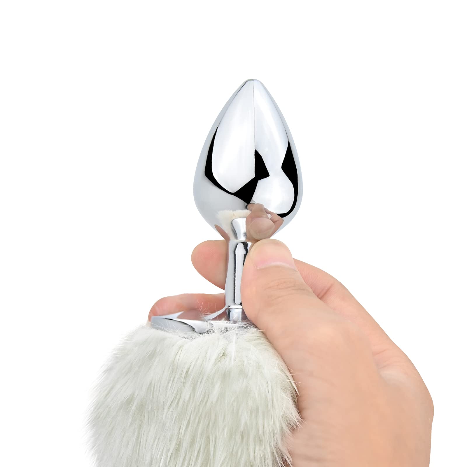 Small Size Butt Plug Metal Butt Plug Sexual Anus Rabbit's Tail Anal Sex Toys for Women Fun Sex Games: Bunny Tail Anal Plug, Metal Butt Plug with White Fluffy Rabbit Tail for Anal Sex Toys for Women Fun Sex Games (Medium)
