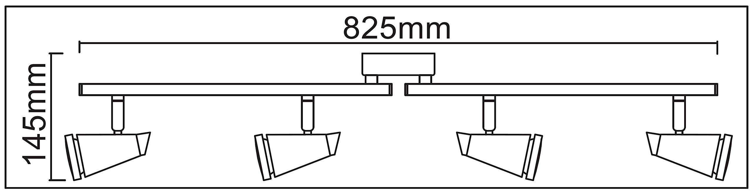 Trango 4-flammig 1009-42 LED Badleuchte IP44 Bad Deckenleuchte in Nickel matt & Chrom, Flurlampe, WC Lampe, Deckenlampe, Deckenstrahler inklusive 4x 5 W GU10 LED Leuchtmittel Spots schwenkbar