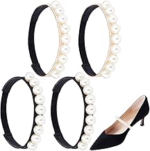 PH PandaHall 2 Pairs Shoe Straps High Heel Anti-Slip Adjustable Shoe Strap Shoe Band Pearl Design Belt Easy Fit Women Mule Band Shoe Accessories