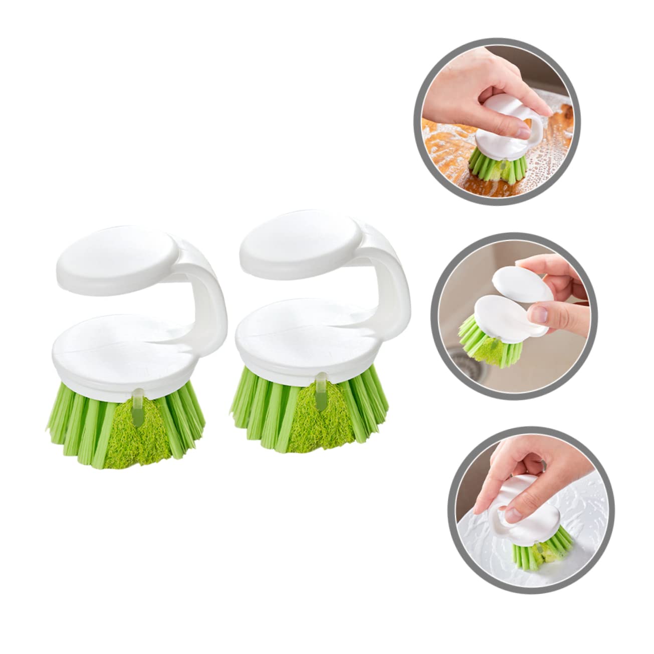 ULTECHNOVO Cepillo para Lavar Platos con Mango Ergonómico Y Diseño Redondeado para Fregar Sartenes Y Utensilios De Cocina Cepillo Multiusos para Limpieza De Superficies 2 Piezas X 4