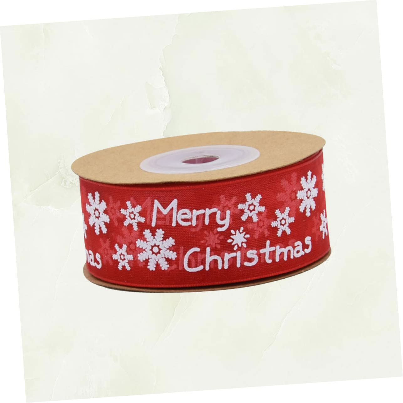 Tofficu 3 Rollen Weihnachtsfeier-dekorationen Schneeflockenbänder Rotes Polyester-verpackungsband Zum Verpacken Von Geschenken