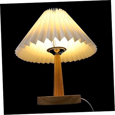 FRCOLOR 1 セット レトロナイトライト 小さい ランプ 寝室 ために ベッドサイド プリーツ 夜の光 鉄 Beige