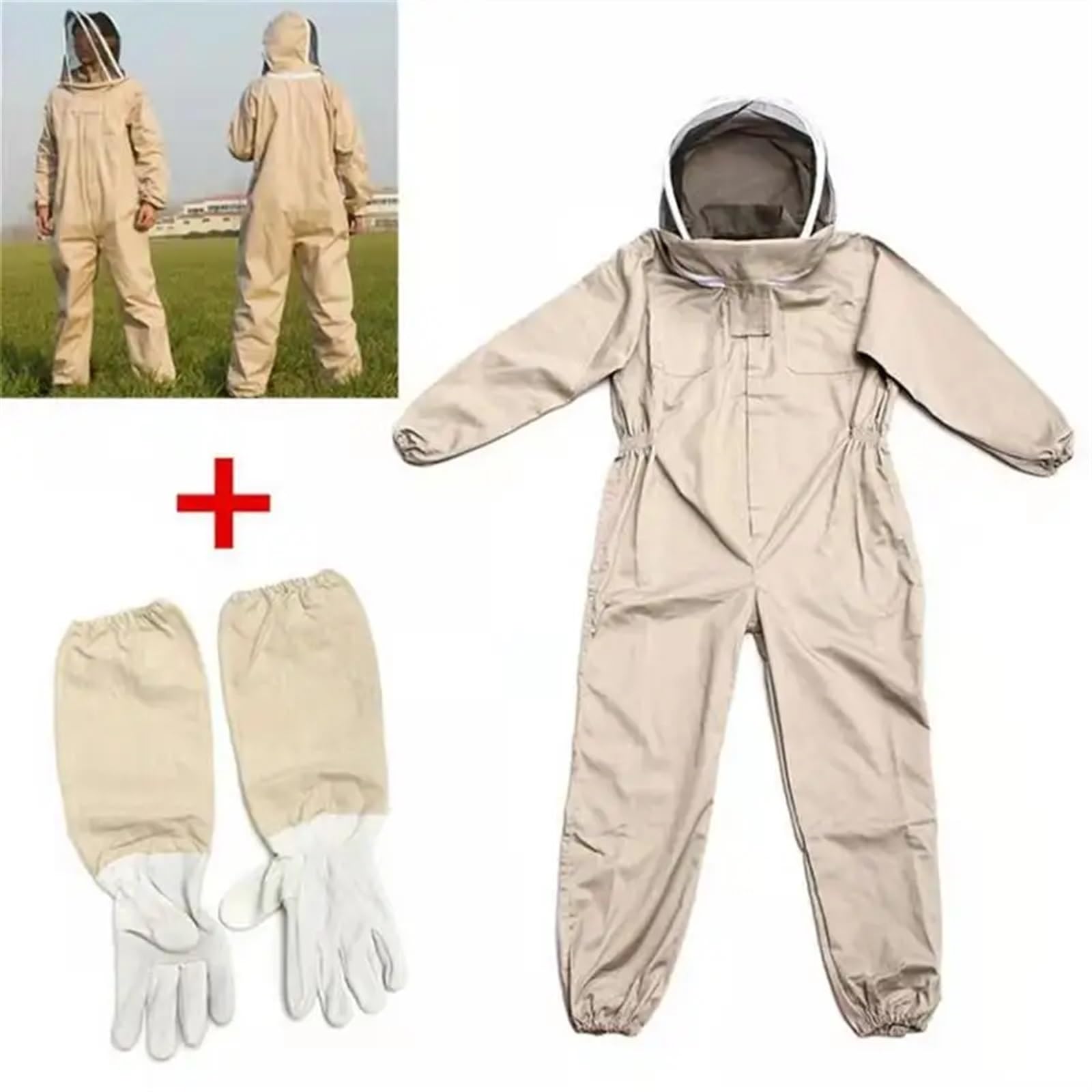 Tuta Apicoltore Indumenti protettivi professionali Apicoltura Equipaggiamento protettivo Apicultura Abbigliamento Costume da apicoltore Velo Cappuccio Cappello Anti-ape(Protective Clothing,XXL)