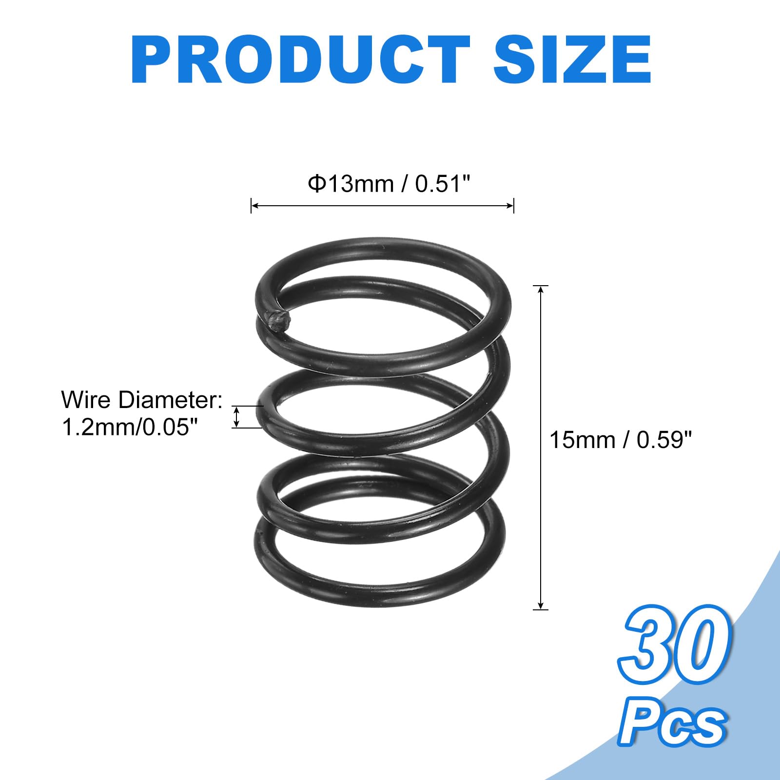 uxcell 30Pcs Compression Spring 13mm OD 1.2mm Wire Size 15mm Free Length — Amazon image 2