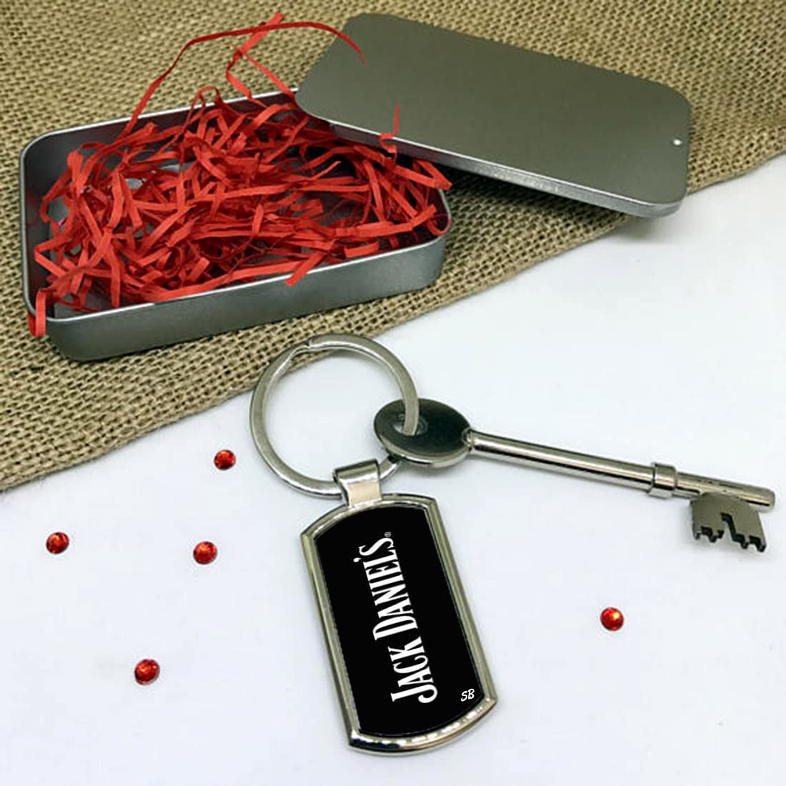 Shoppers BucketJack Daniels Dual Sided Keychain for Car, Bike, Scooty, House - Personalized Photo Gifts For Her/Him