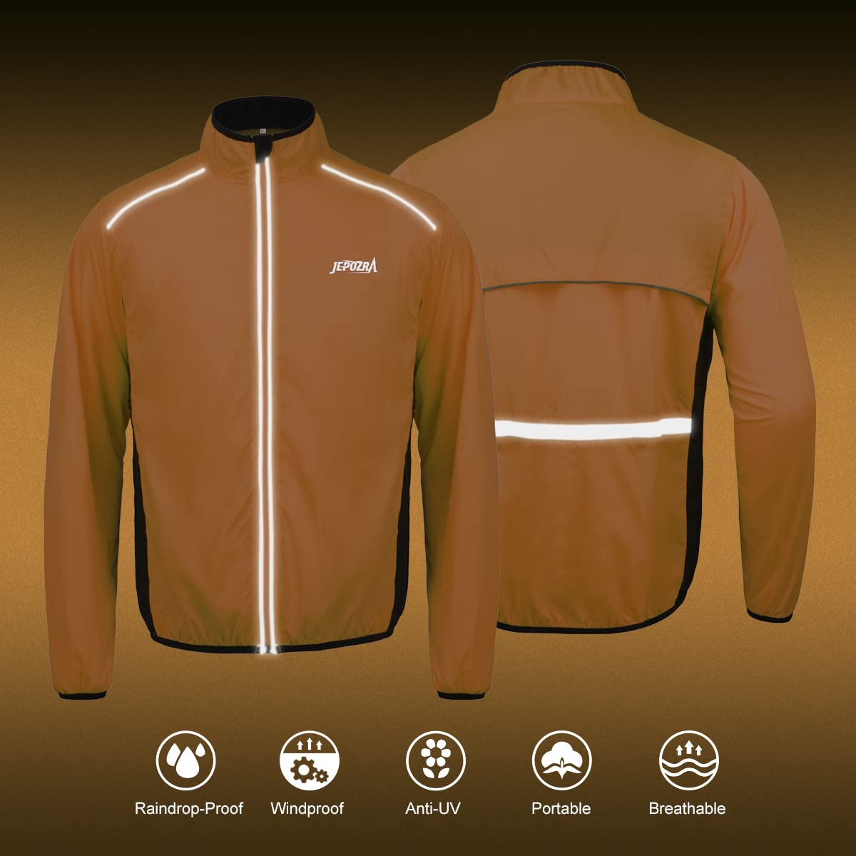 Chaqueta Cortavientos Ciclismo Hombre MontañIsmo Reflectante Abrigo Transpirabl Ropa Deportiva Exteriores ProteccióN UV Manga Larga Correr Resistente Al Viento Yal Agua