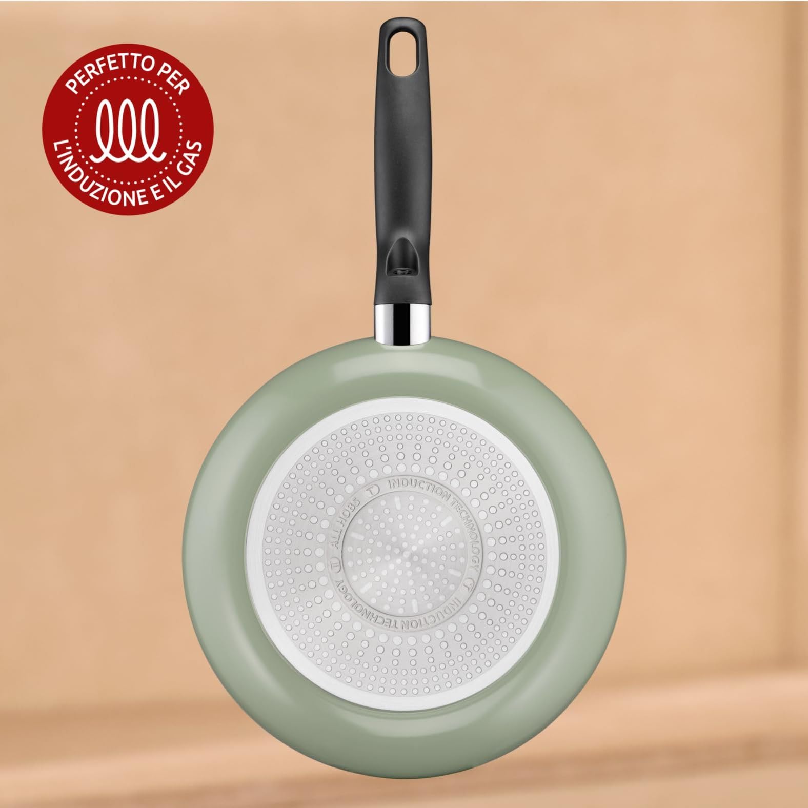 Lagostina Matcha, Set di 2 Padelle 24 e 28 cm con rivestimento in Titanio Antiaderente per Tutti i Piani Cottura, Tecnologia Thermo-Signal, Cottura Uniforme