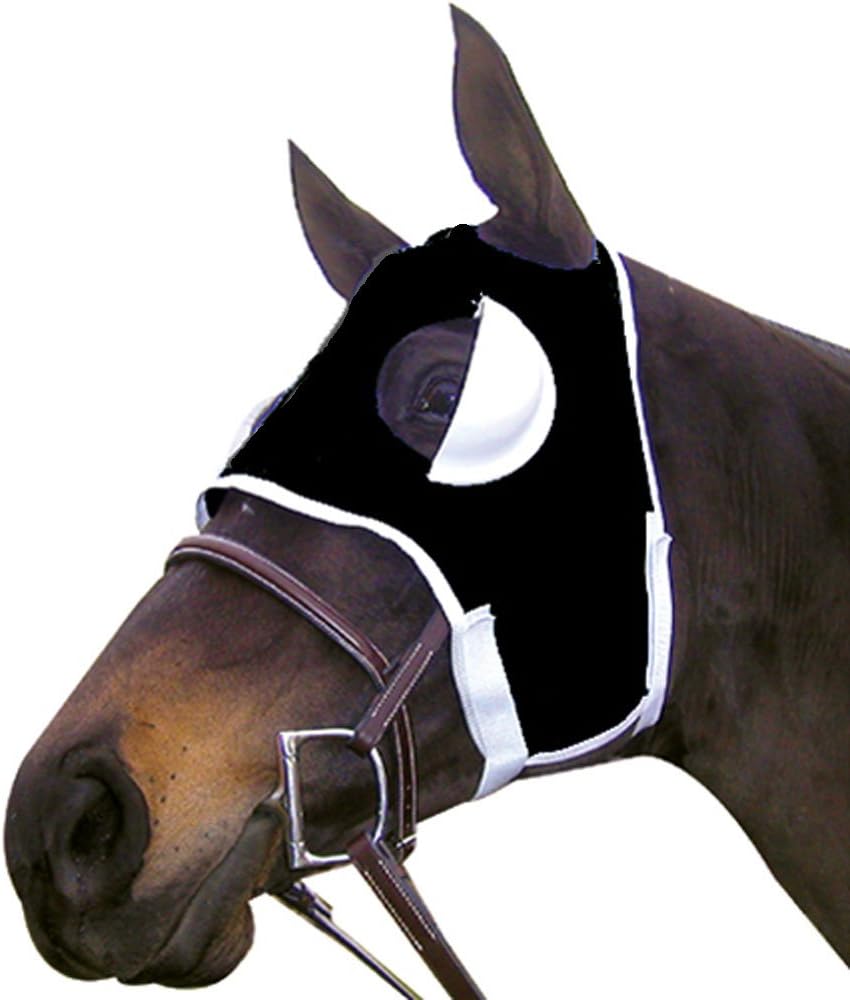 Intrepid International Horse Mask - Half Cup Blinker Mask, Training Equipment, Adjustable Horse Riding Gear - Half Cup Blinders with Touch Tape Closure, Calming Aid, One-Size