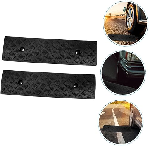 Miniatura 6 de VICASKY 2 rampas de goma antideslizantes para automóvil, resistentes al deslizamiento, duraderas para acera y cuatrimoto, diseño de absorción de