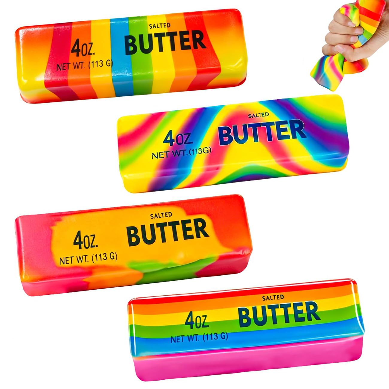 Butter Squishy, 4 PCS PU Slow Rising Stress Balls for Adults, Fidget Toys