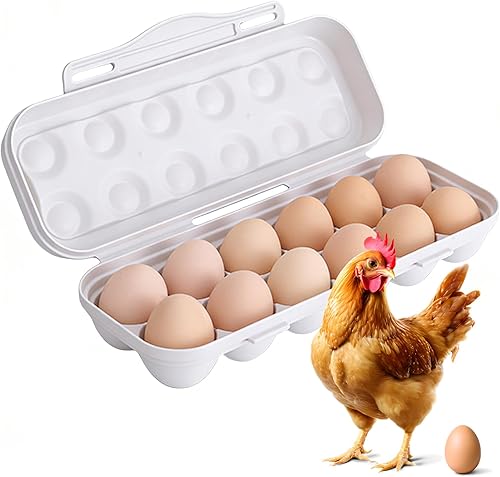 Miniatura 12 de PhantomSky Soporte para huevos al aire libre de gran capacidad, contenedor de almacenamiento de huevos frescos de plástico para refrigerador, #4-015