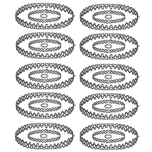 BodyJ4You 30PC Choker Necklace Bracelet Ring Set Black Stretch Elastic Jewelry Girls Kids Gift