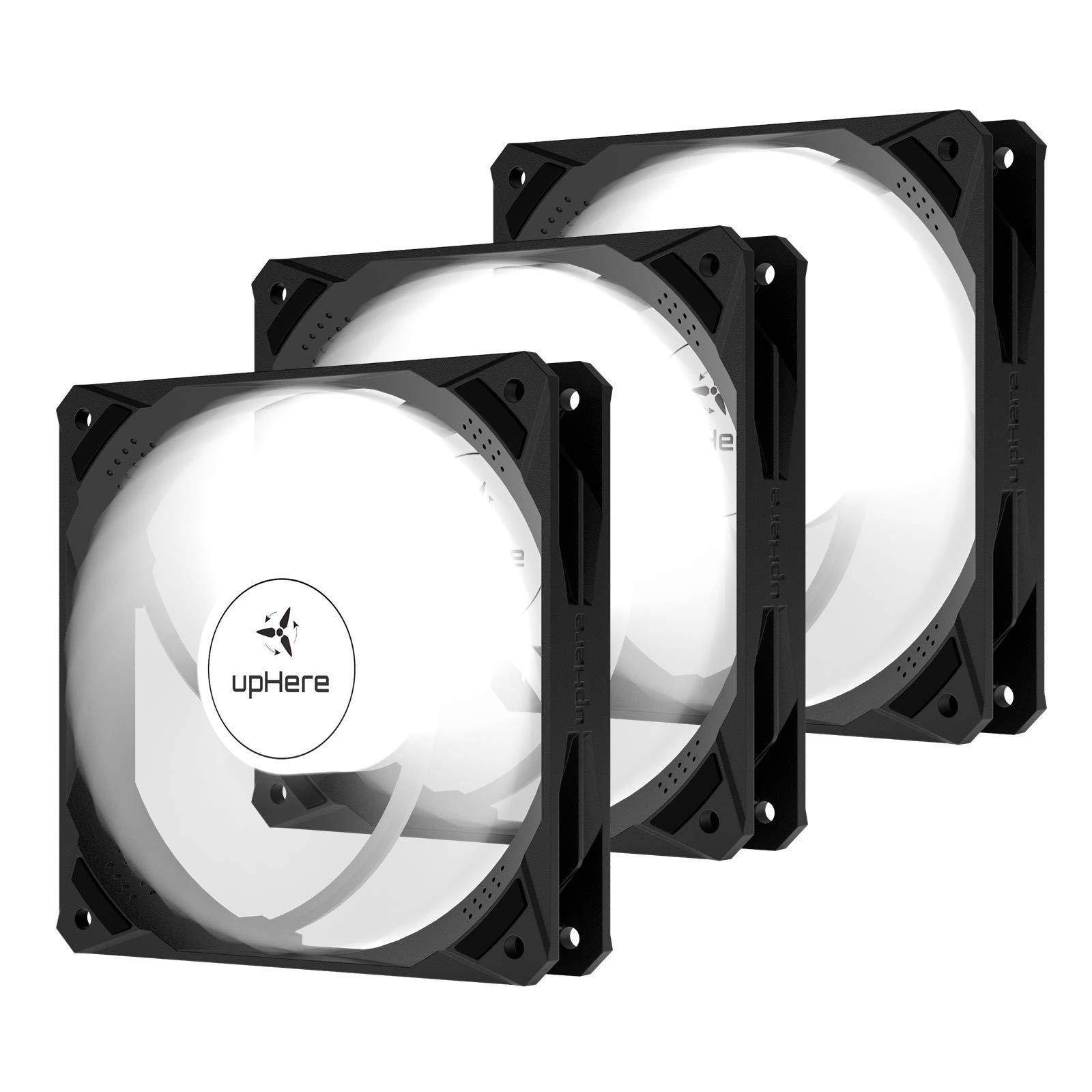 upHere 120mm white LED PC Case Fan,High performance Silent Fan for PC cooling,NK12WT3-3