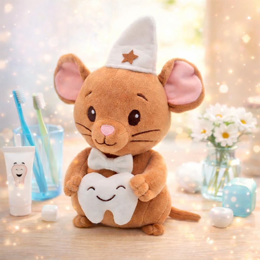 Pandiui23 Peluche Ratón Pérez para Niños – Muñeco Suave del Ratoncito Pérez, Ideal para Dientes de Leche y Regalo Infantil - 3
