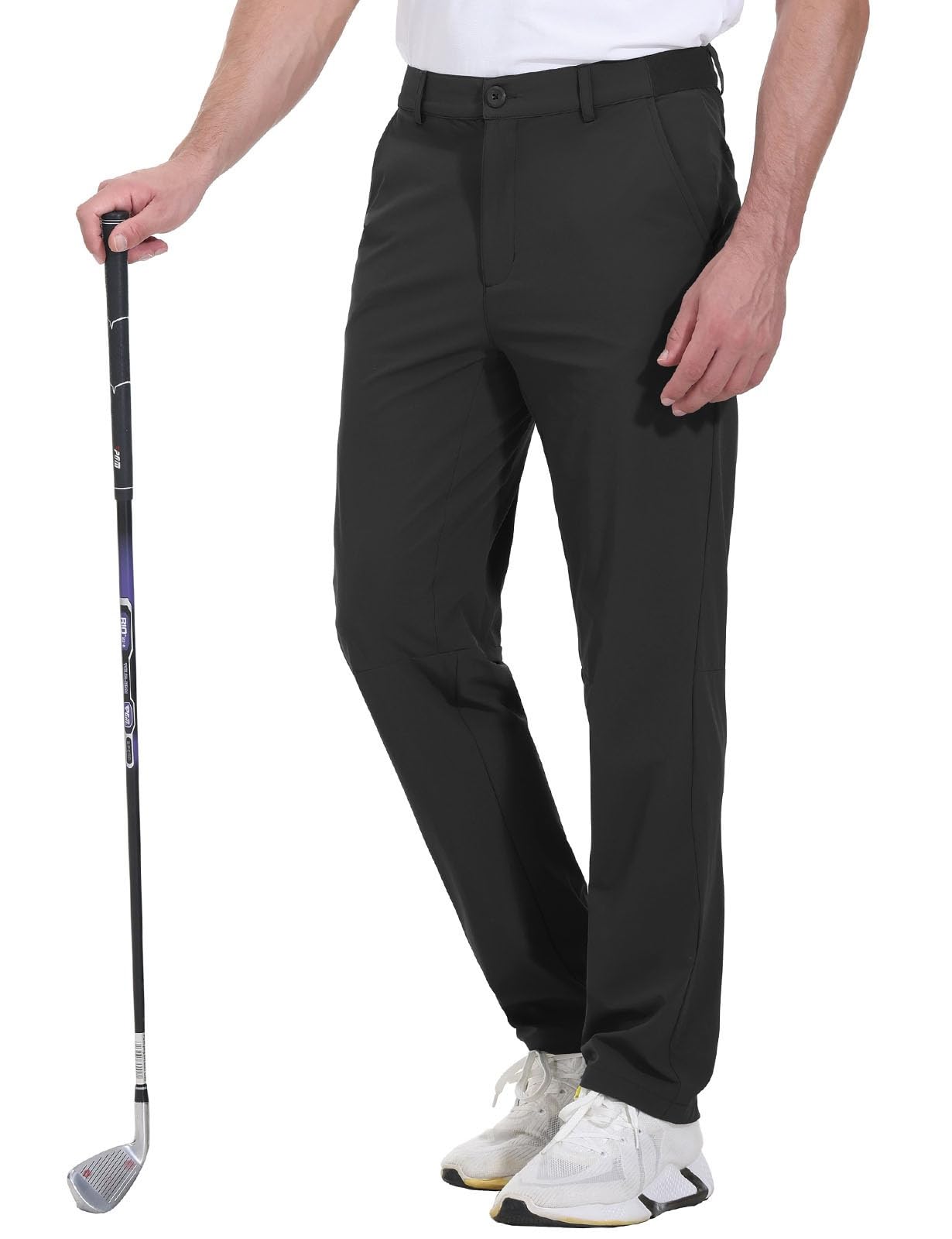 Rdruko Mens Stretch Golf Pants Quick Dry Lightweight Casual Dress Pants with Pockets