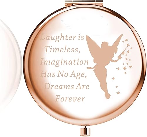 LQRI Fairy Tale - Espejo compacto de cuento de hadas regalo de campana de hadas risa es una imaginación atemporal no tiene edad espejo de maquillaje