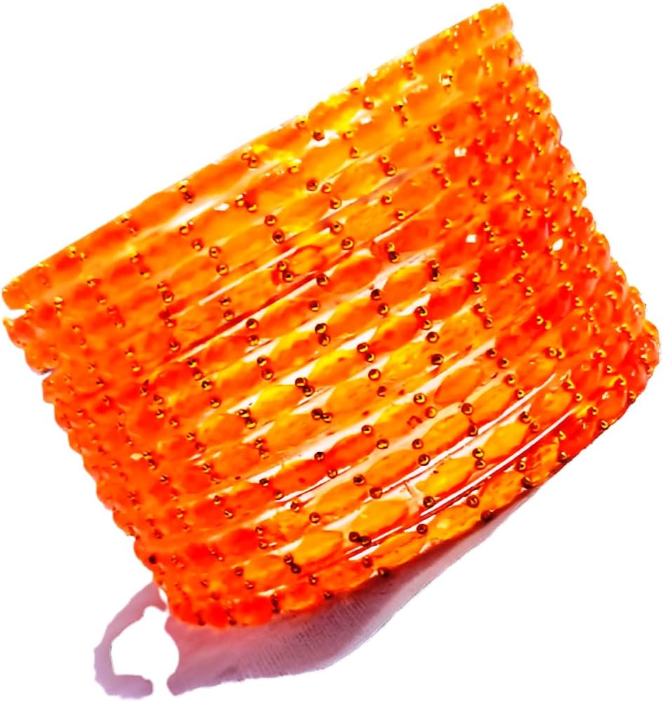 Rain Drop Glass Bangles Set For Women And Girls | Light Weight Bangles | Traditional Transparent Fancy Glass Chudi Set for Wedding, Party (12 Bangles)