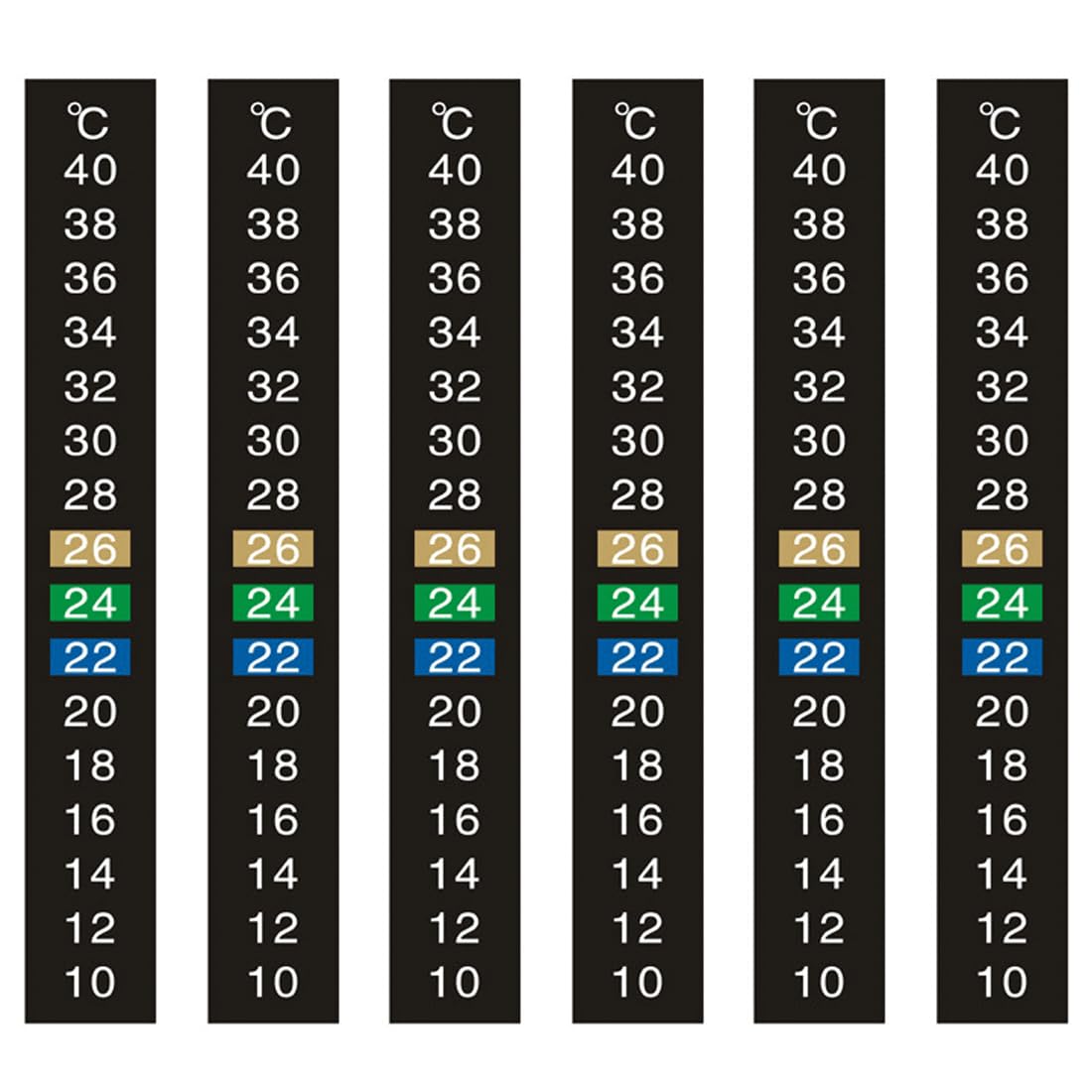 6 Termometri Adesivi Per Acquario - Digitale, Autoadesivo, Per Pesci, Tartarughe E Rettili (10-40°C) - Foto 2