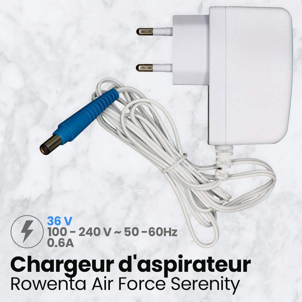 Chargeur Compatible Rowenta Air Force Extreme 36v - Pour RH877, Neuf !