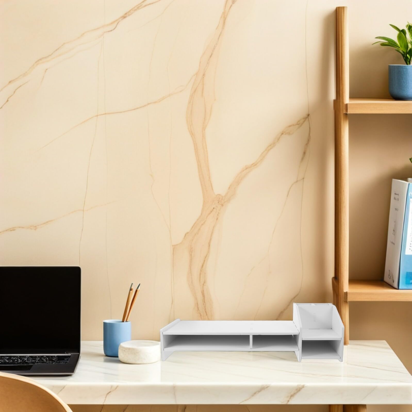 Ergonomiczny Podstawa pod Monitor Komputerowy z Szufladą Do Biurka Stabilny Stojak Ekran PC Organizer pod Laptopa Do Domu i Biura Podwyższenie Powierzchni Roboczej
