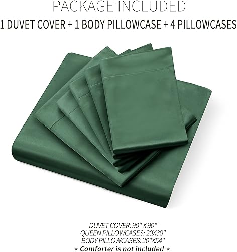 Miniatura 6 de Ersmak Juego de funda de edredón de satén de 6 piezas, tamaño matrimonialqueen, de lujo, con 1 funda de edredón suave, 4 fundas de almohada Queen y