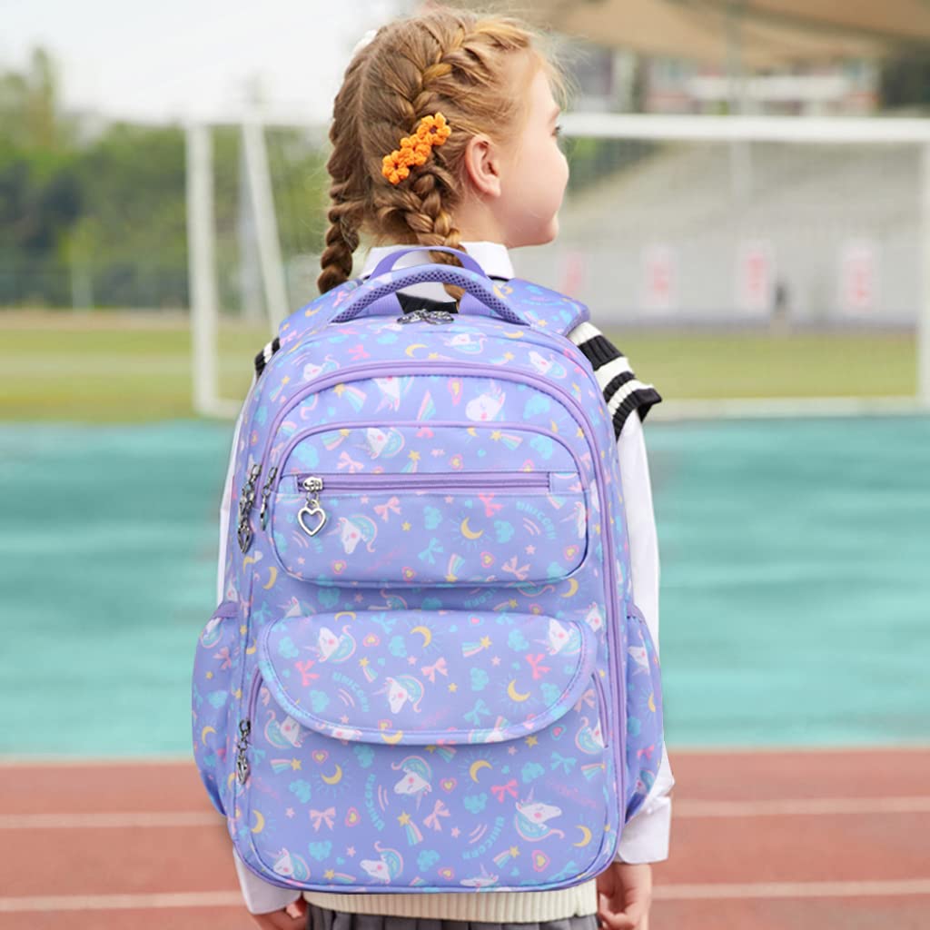 Sac à Dos Filles Cartable Primaire Léger Sac Scolaire pour Enfants 5-12 Ans