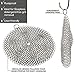 Cast Iron Cleaner Cosmer XL 7x7 inch Premium Stainless Steel Chainmail Scrubber with Bonus Silicone Hot Handle Holder + Pan Scraper + Grill Scraper + Kitchen Towel + Wall Hook (Round)