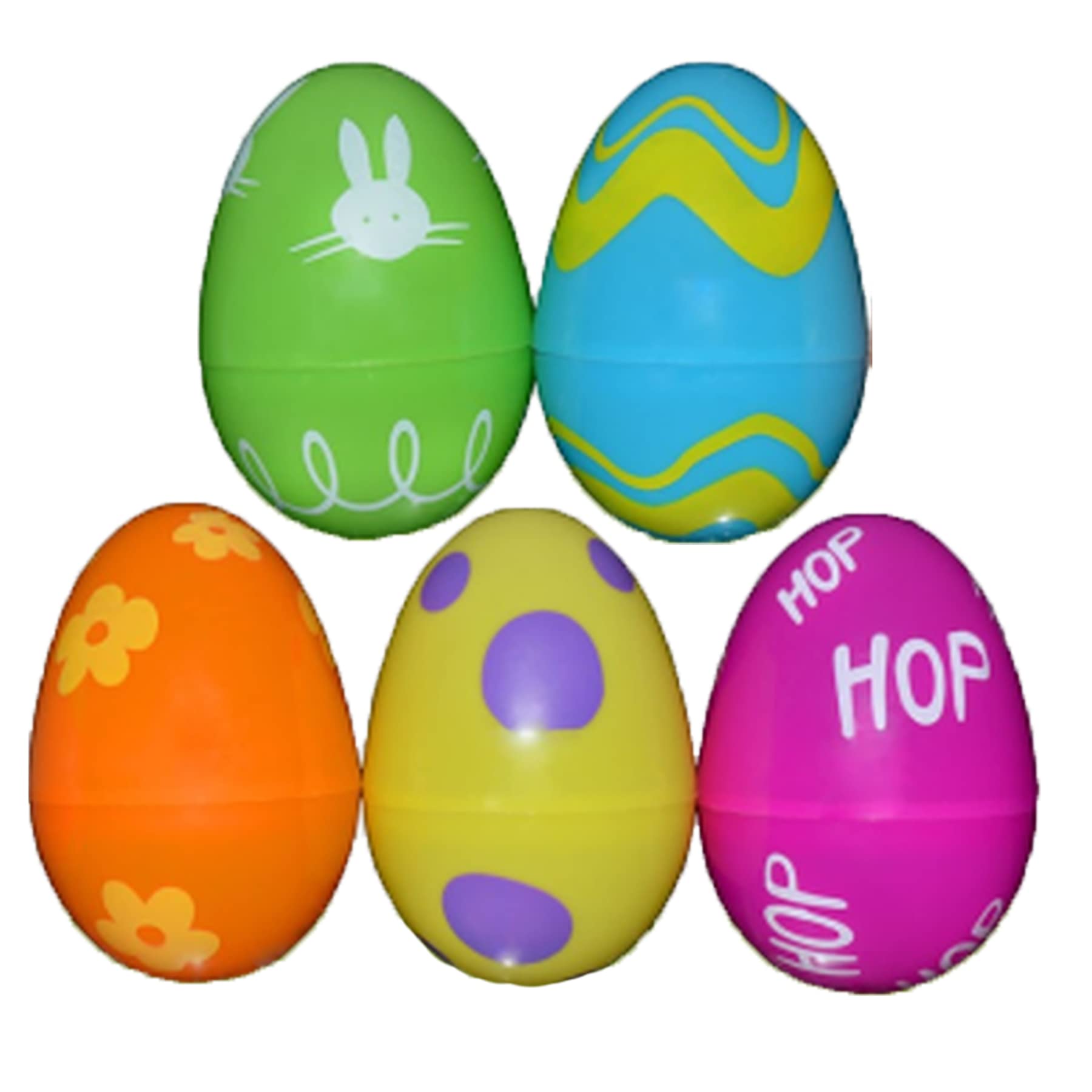 Widdle Gifts 5 X 70Mm Patterned Eggs 7634 Easter Egg Hunt Accessories And Games - Re-Usable Sturdy Plastic Fillable Eggs (5 X 70Mm Patterned Eggs 7634)