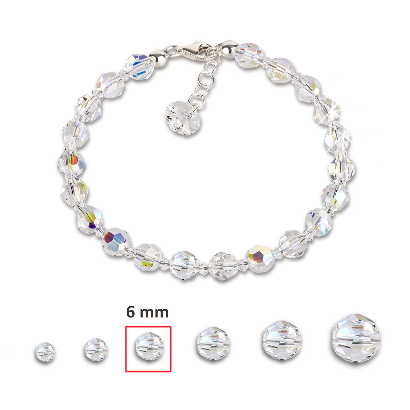 Schöner-SD Armband aus Kristallperlen in Crystal Aurora Boreale