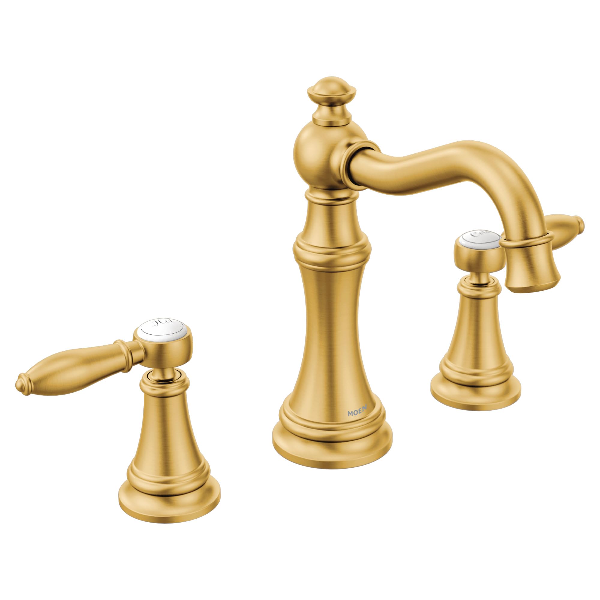 Moen Brushed Gold Weymouth Two-Handle Lever Handle Bathroom Faucet Trim Kit Valve Required TS42108BG