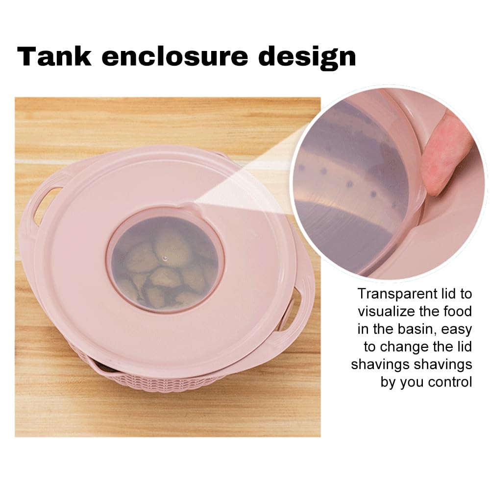 4 in 1 Colander mit Schüssel -Set, Lebensmittelsieb mit 3 Größen und Deckel für Küche, Pastasieb, Gemüsewäsche, Obstreiniger, Obstwaschschale, Kochen für Frauen anwesend (Blau)