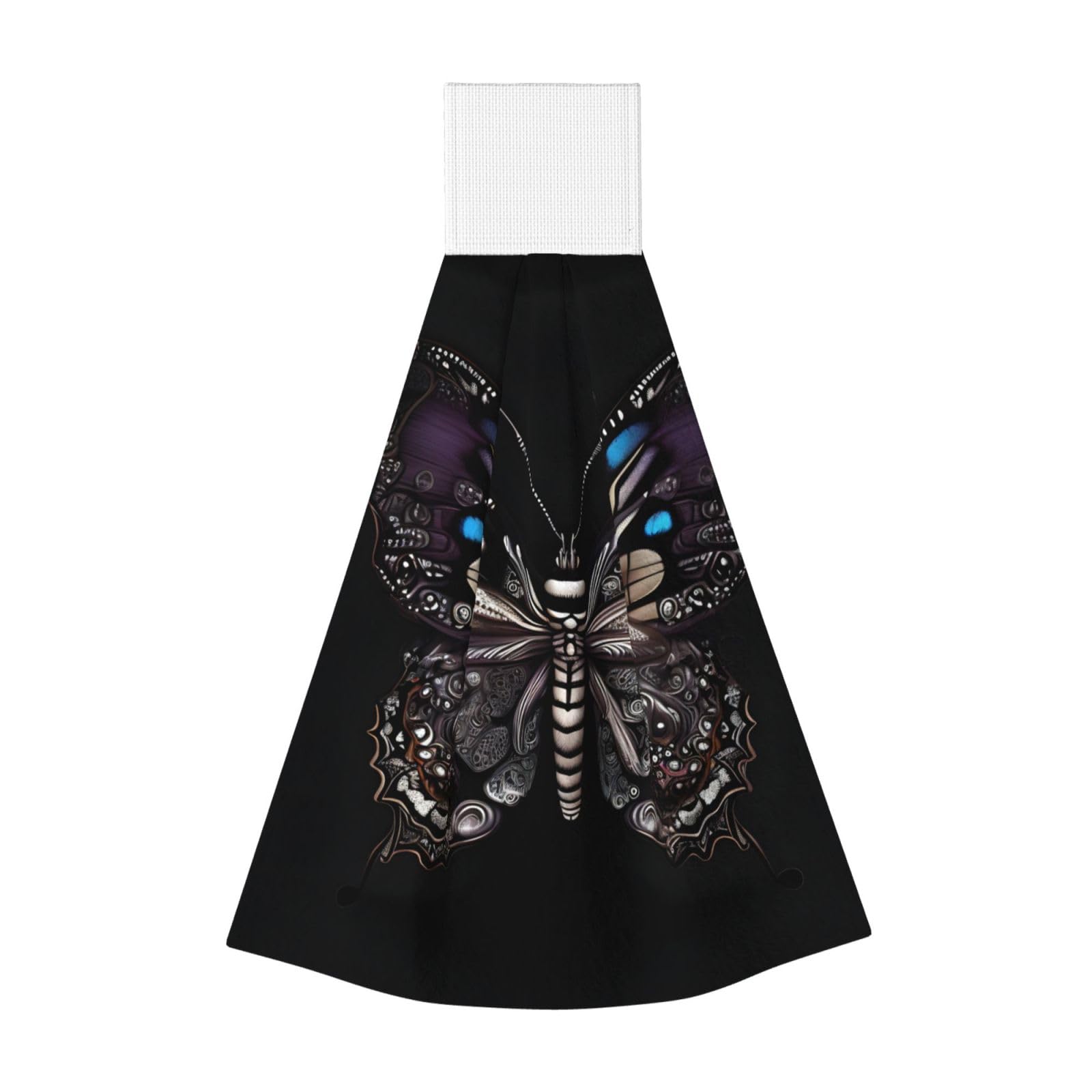 WUPngg Science Butterfly Bathroom Tie Towels/Dish Cloth,Kitchen Hanging Towel, Coral Fleece Dry Cleaning Hand Dishcloths One Size