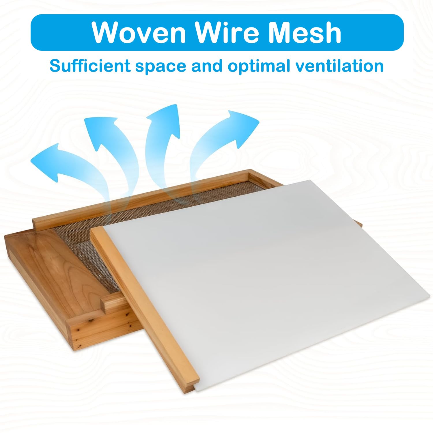 Beehive Screened Bottom Board 10 Frame, Dipped in Beeswax, Solid Wood Bee Hive Bottom Board for 10 Frame Beehive, Include Entrance Reducer